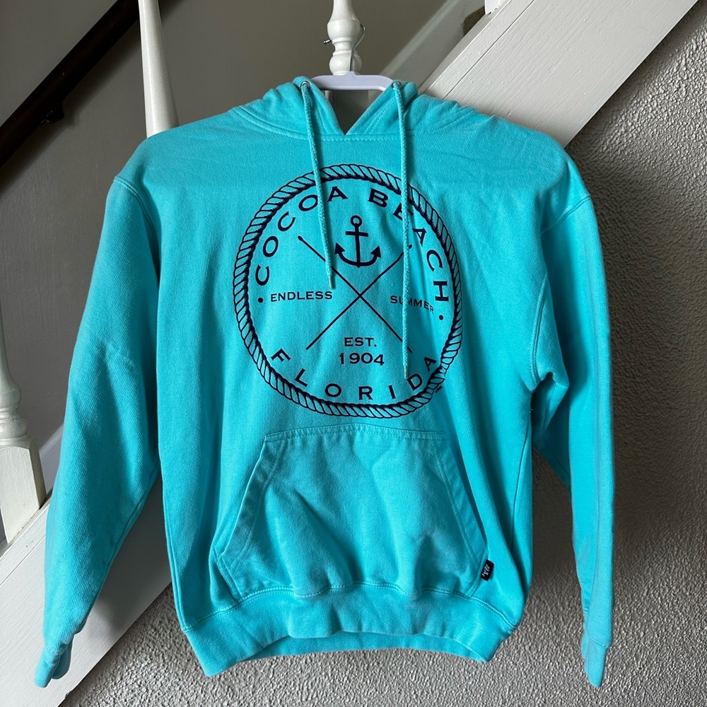 Teal hoodie- size small
